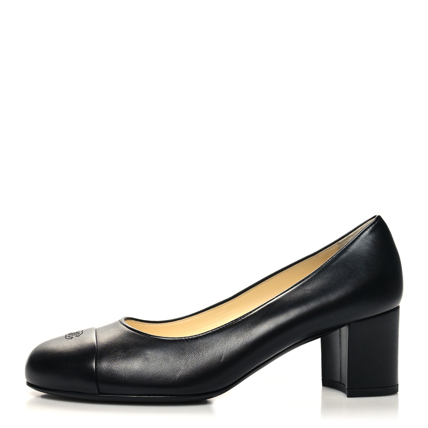 Lambskin Cap Toe CC Pumps 39 Black