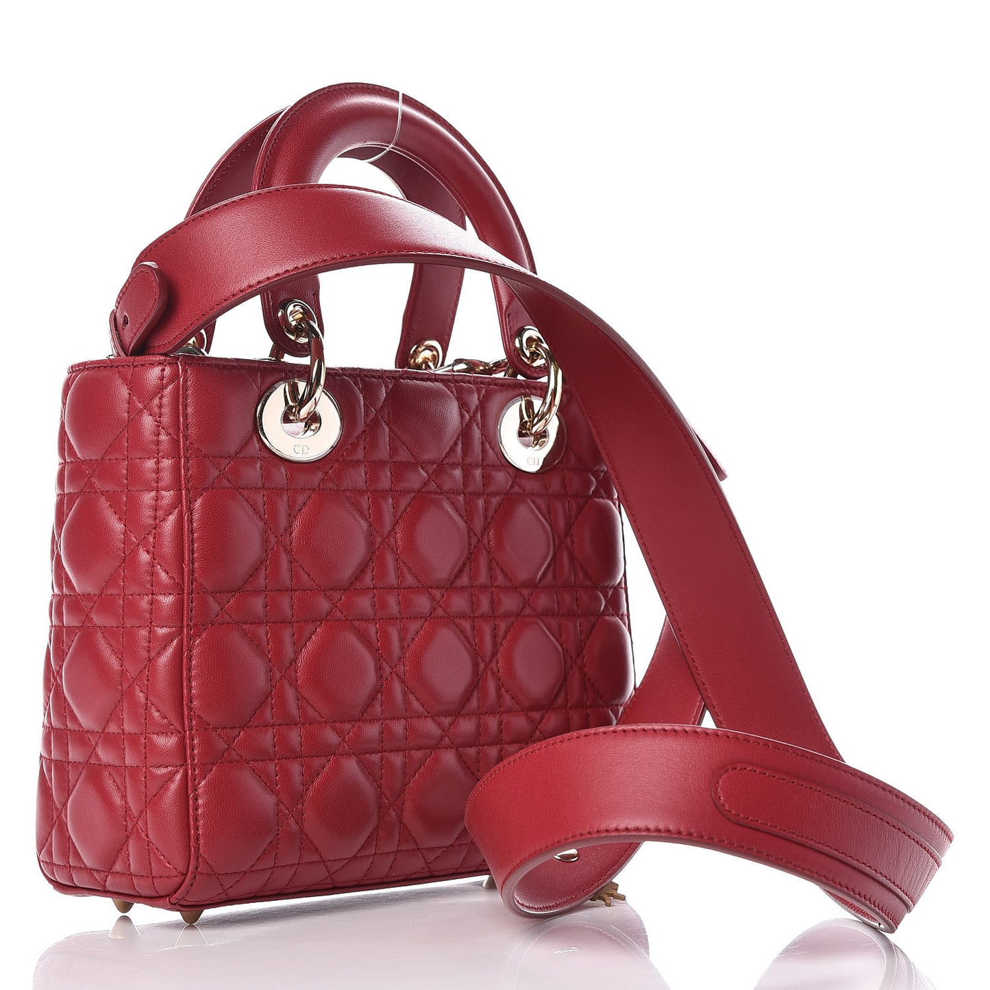 Lambskin Cannage Small My Lady Dior Red
