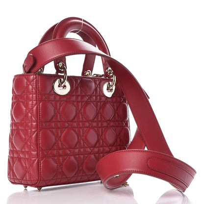 Christian Dior Lambskin Cannage Small My Lady Dior Red 4 of 11
