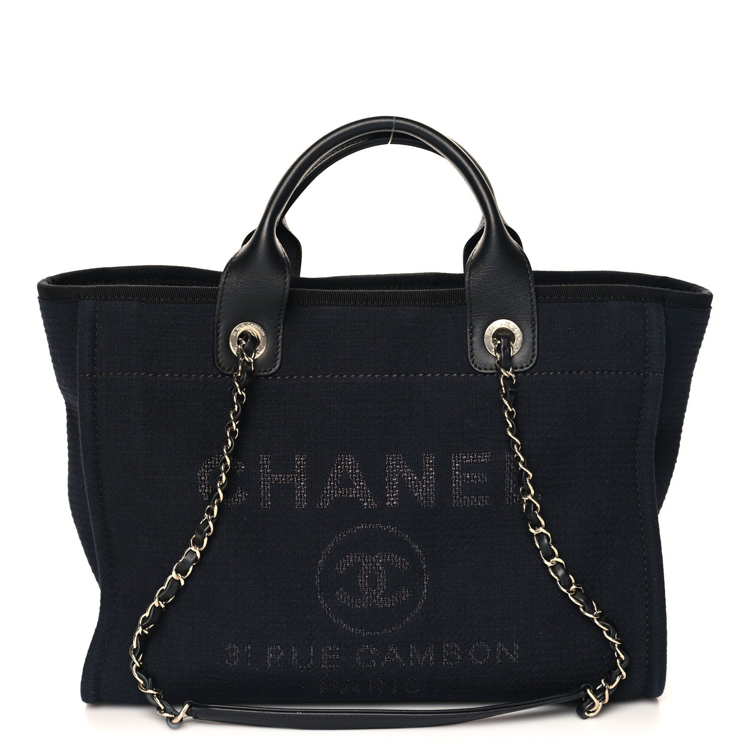 Chanel Mixed Fibers Small Deauville Tote Black 1 of 11