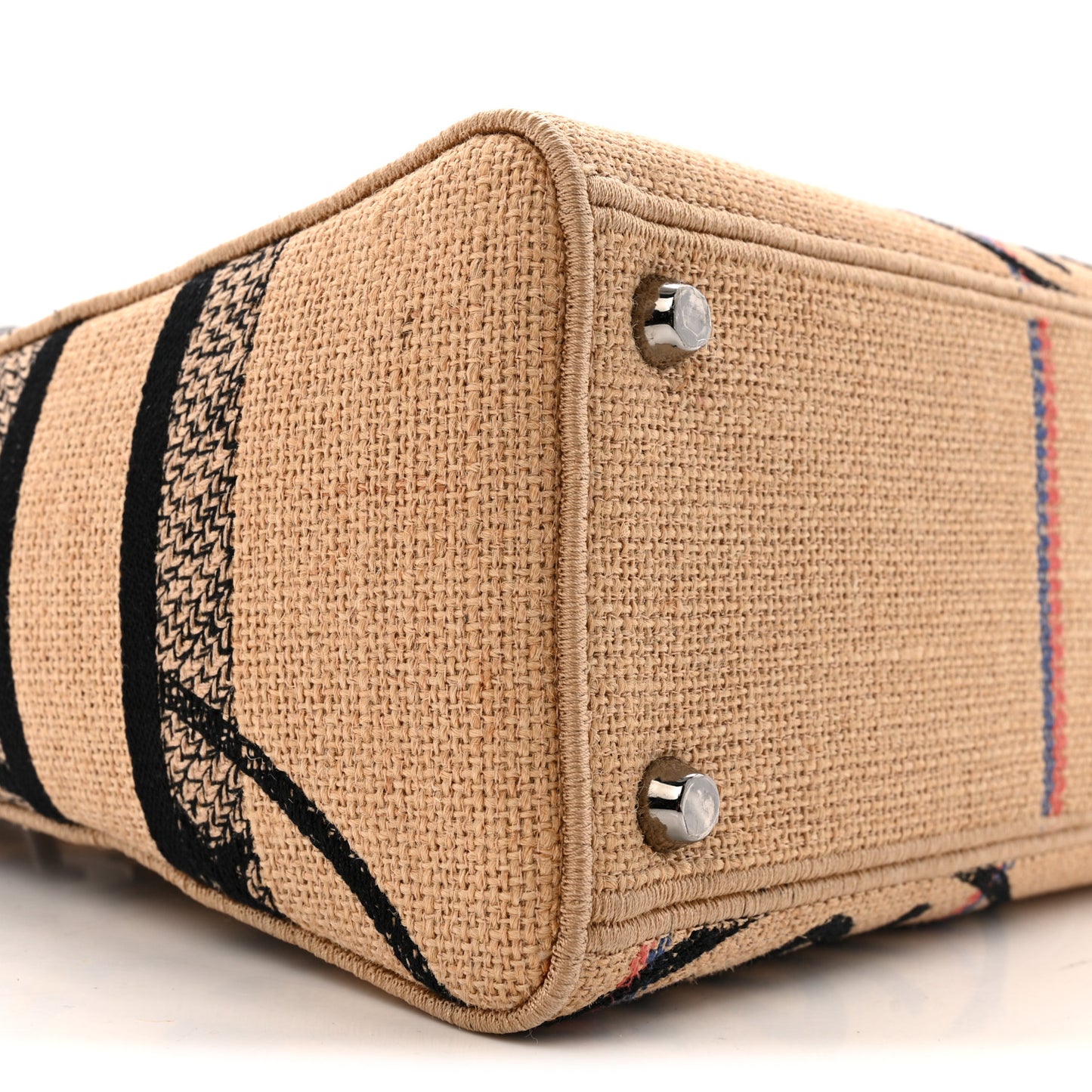 Canvas Jute Embroidered Medium Lady D-Lite Beige Multicolor
