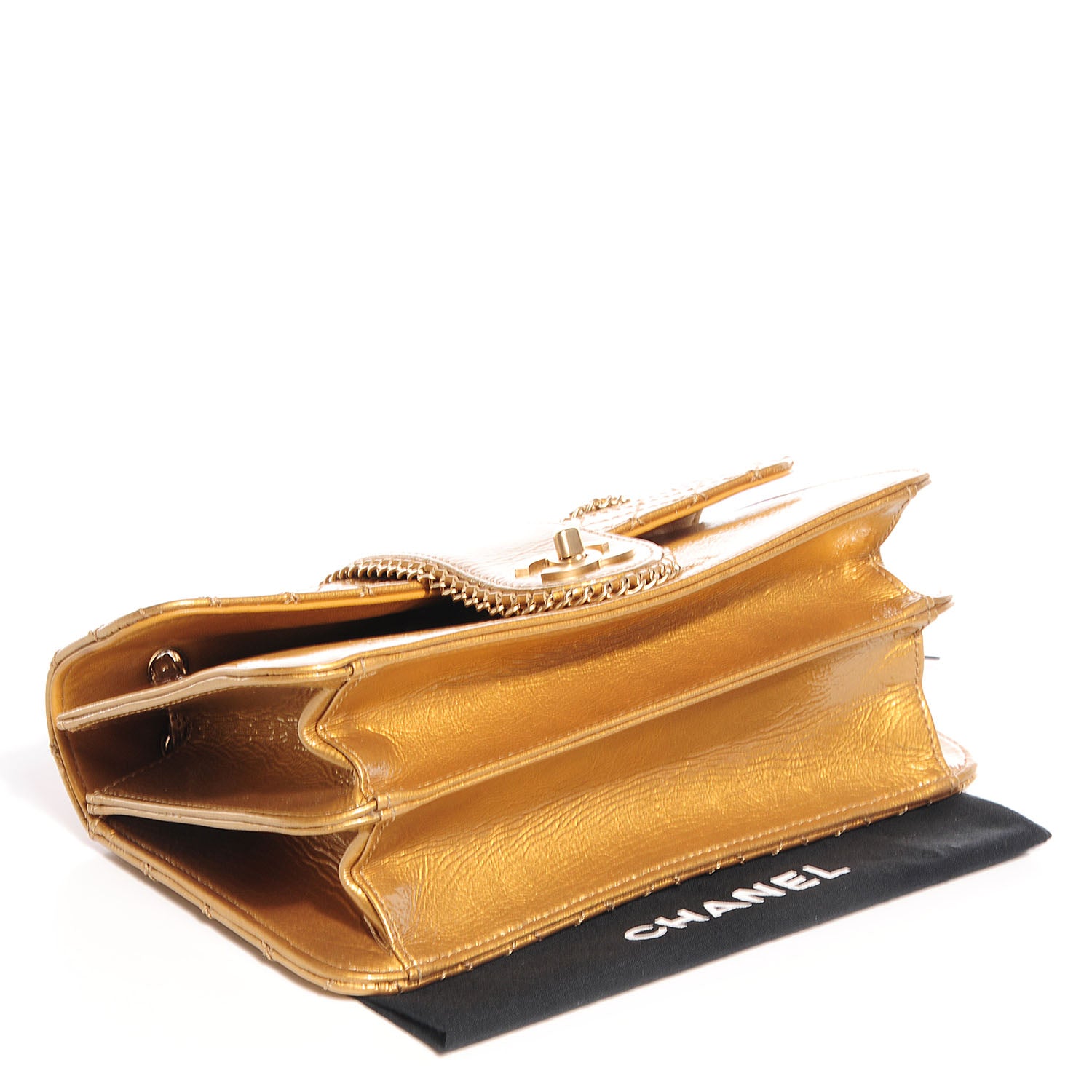 Chanel Patent Medium Madison Flap Gold 4 of 9