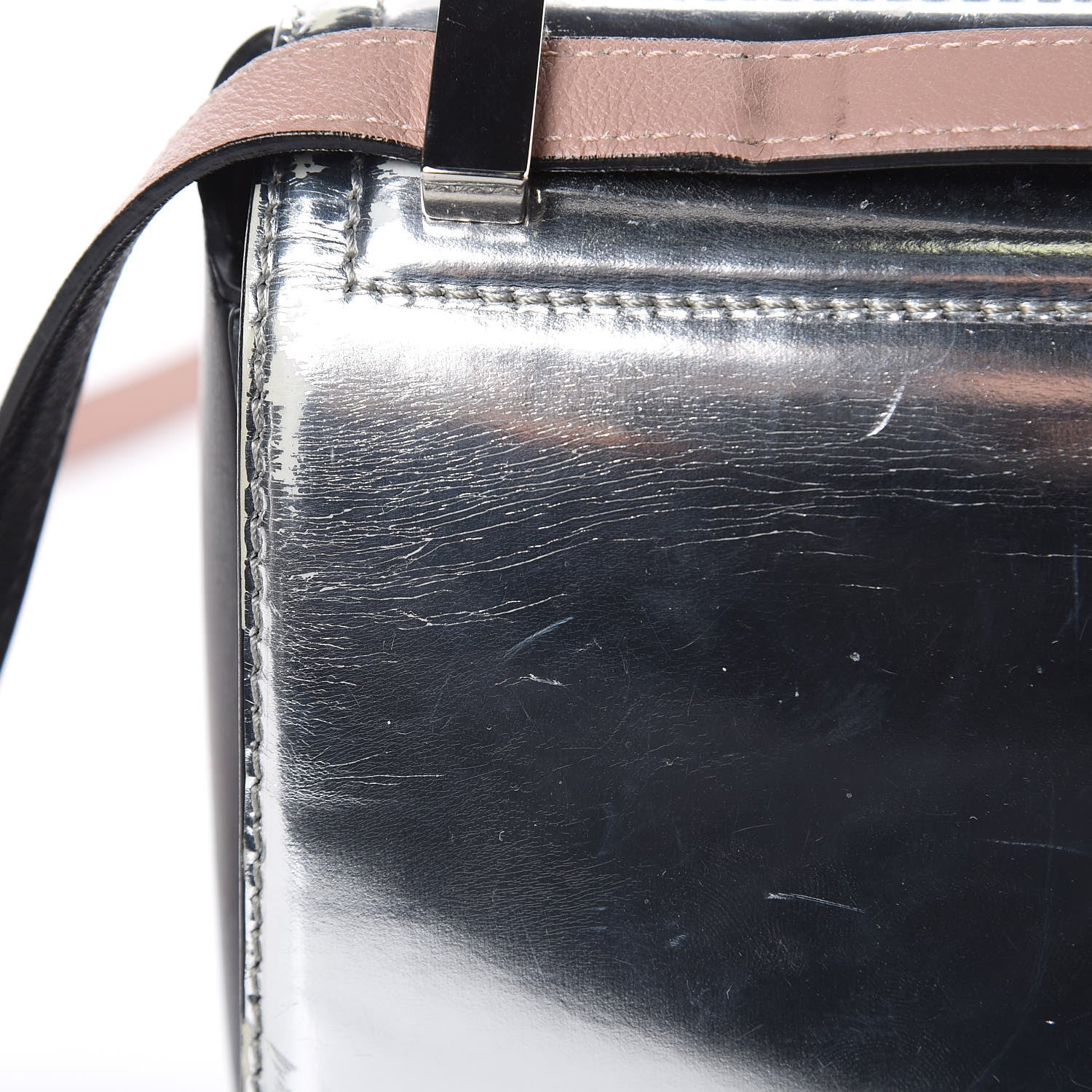 Givenchy Metallic Calfskin Mini Pandora Box Crossbody Bag Silver 12 of 16