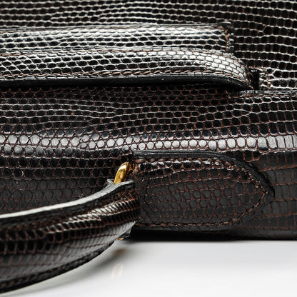 Hermes Shiny Lizard Kelly 28 Havane 8 of 20