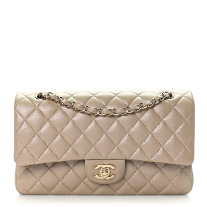 Chanel Iridescent Caviar Quilted Medium Double Flap Dark Beige 1 of 9