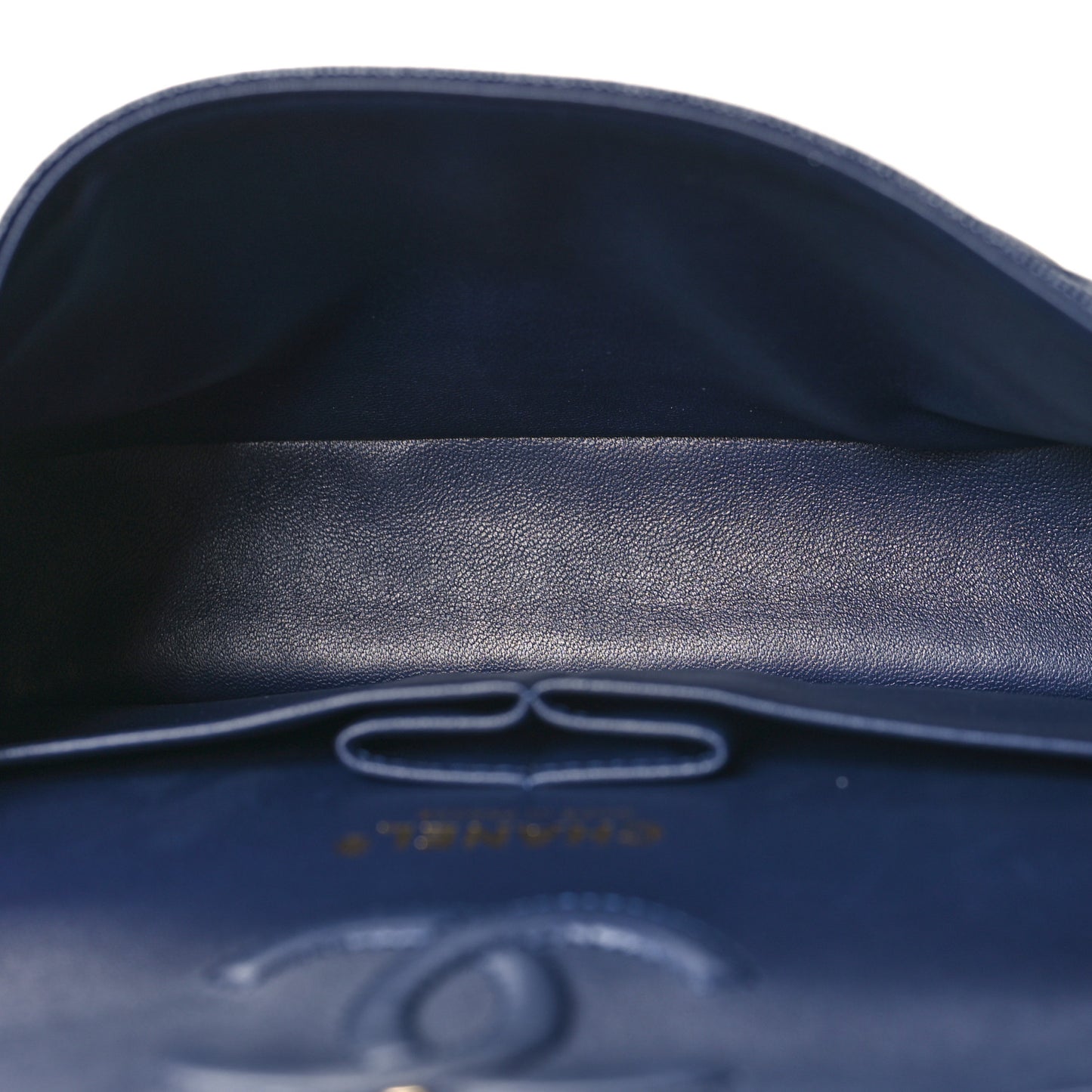 Caviar Quilted Small Double Flap Blue