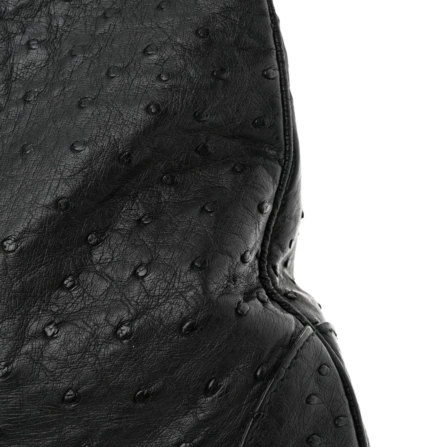 Ostrich Large Jackie Hobo Black