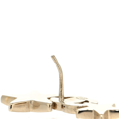Chanel Crystal Star CC Earrings Gold 5 of 5