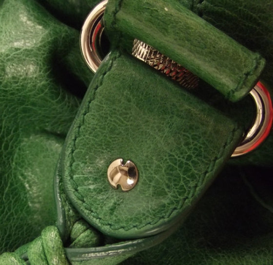 Agneau Giant 21 Silver Hardware CIty Pommier Green