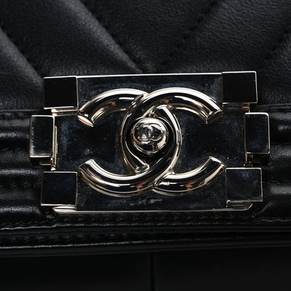 Chanel Calfskin Chevron Quilted Medium Boy Flap Black 11 of 11
