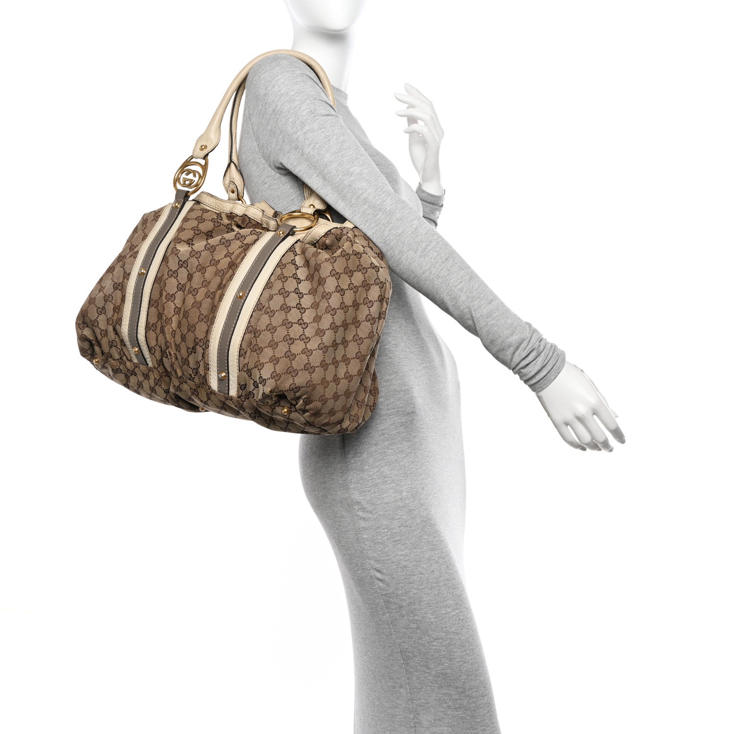 Gucci Monogram Medium Interlocking Icon Tote Ivory 2 of 17