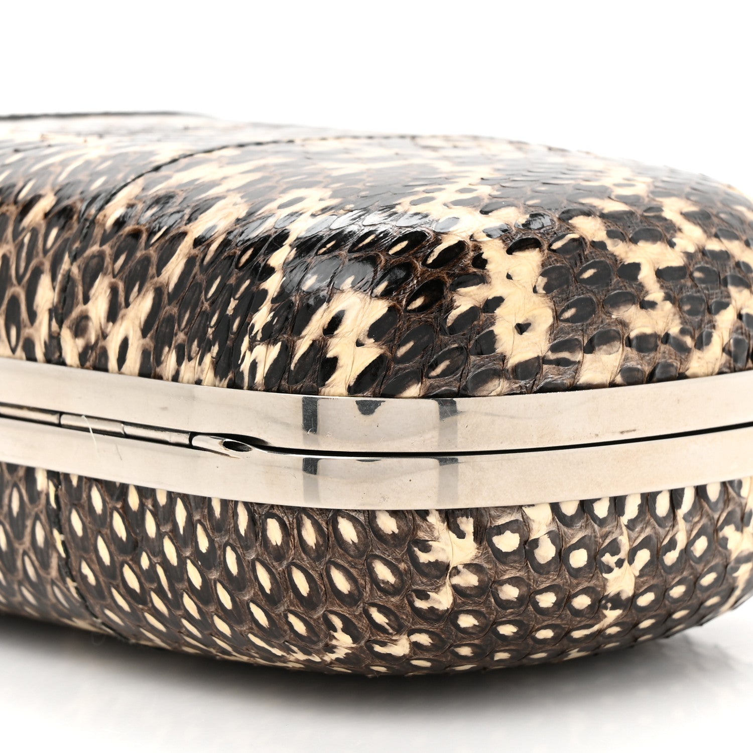 Alexander McQueen Snakeskin Skull Box Clutch Brown 8 of 10