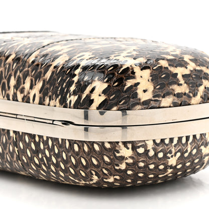 Alexander McQueen Snakeskin Skull Box Clutch Brown 8 of 10