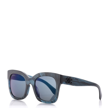 Chanel Acetate Mirror CC Fall Square Sunglasses 5357-A Dark Blue 1 of 8