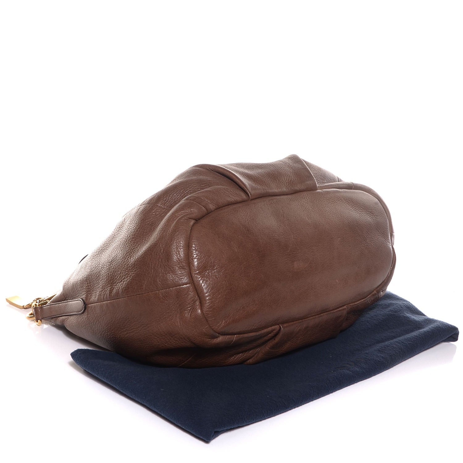 Prada Cervo Shine Tote Teak 4 of 12