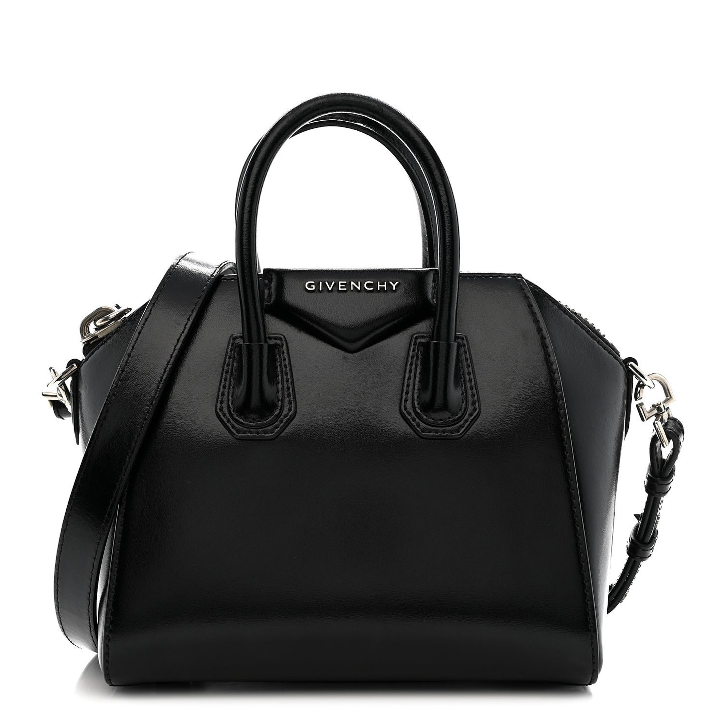 Shiny Lord Calfskin Mini Antigona Black