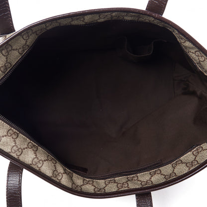 Gucci GG Supreme Monogram Medium Zippered Shopping Tote Dark Brown 7 of 9