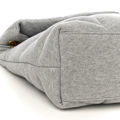 Saint Laurent Jersey Quilted Small Loulou Puffer Monogram Chain Satchel Grey Cloud 5 of 9