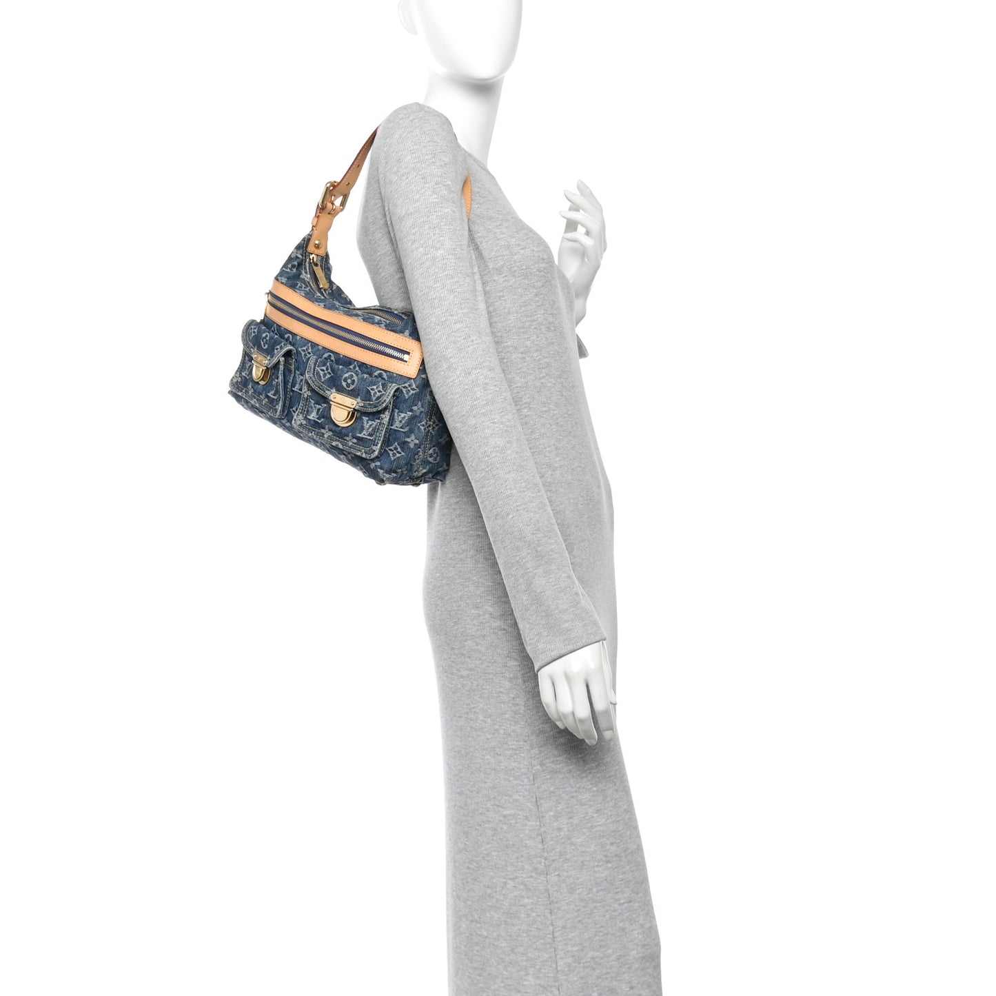 Monogram Denim Baggy PM Blue