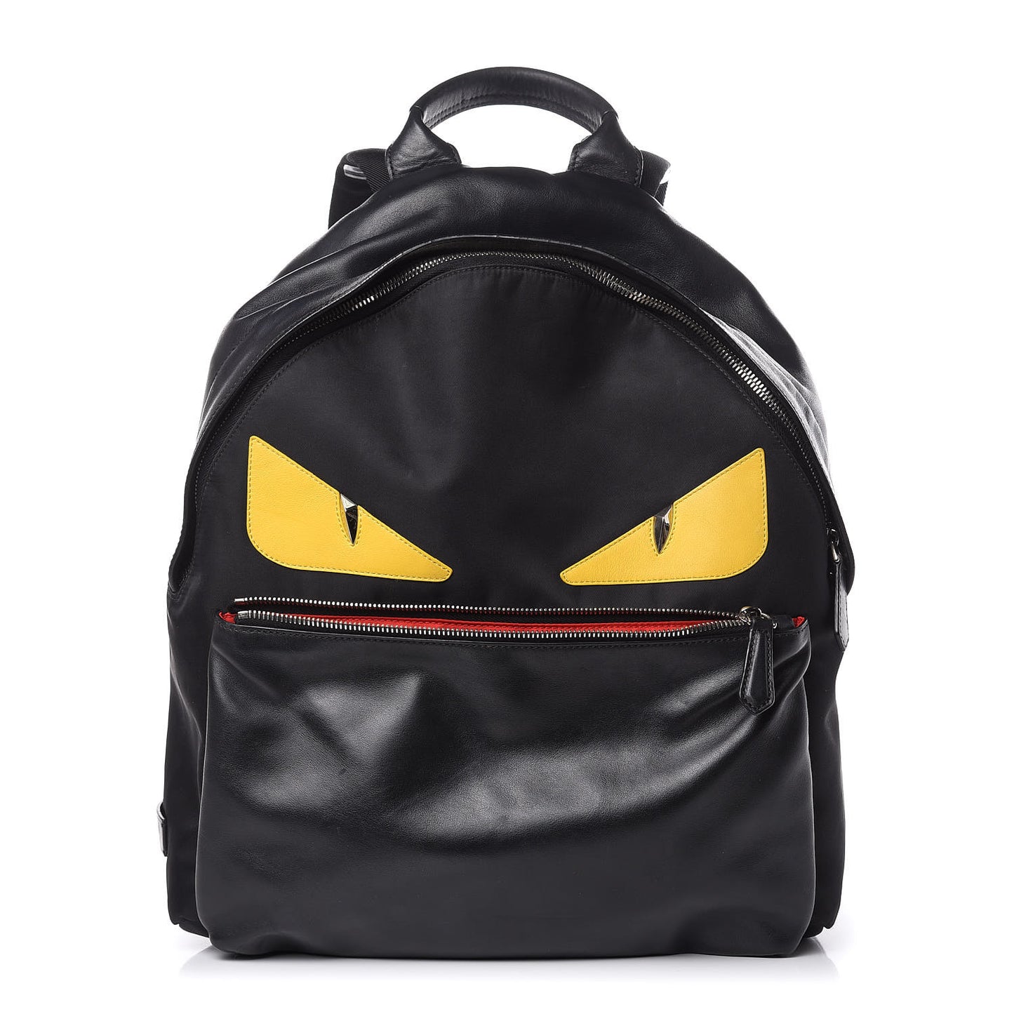 Nylon Vitello Liberty Vitello Dolce Monster Eyes Rounded Backpack Black Sunflower