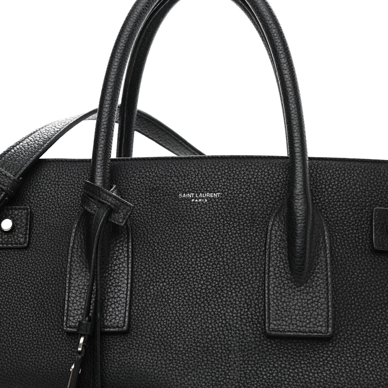 Saint Laurent Grained Calfskin Medium Souple Sac De Jour Black 9 of 12