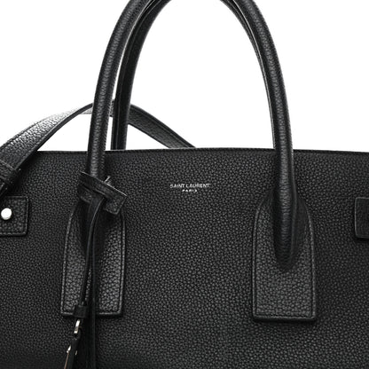 Saint Laurent Grained Calfskin Medium Souple Sac De Jour Black 9 of 12