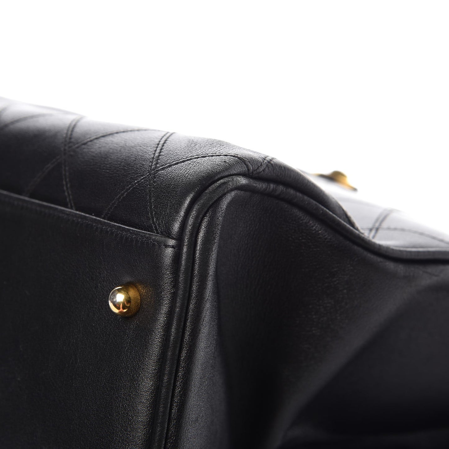 Calfskin Stitched XL Weekender Black