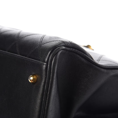 Chanel Calfskin Stitched XL Weekender Black 11 of 11