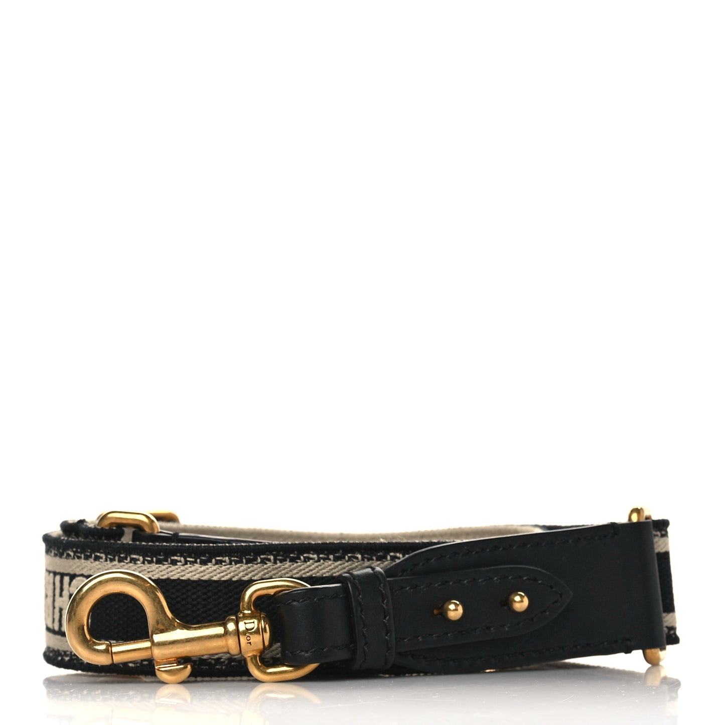 Canvas Embroidered Shoulder Strap Black White