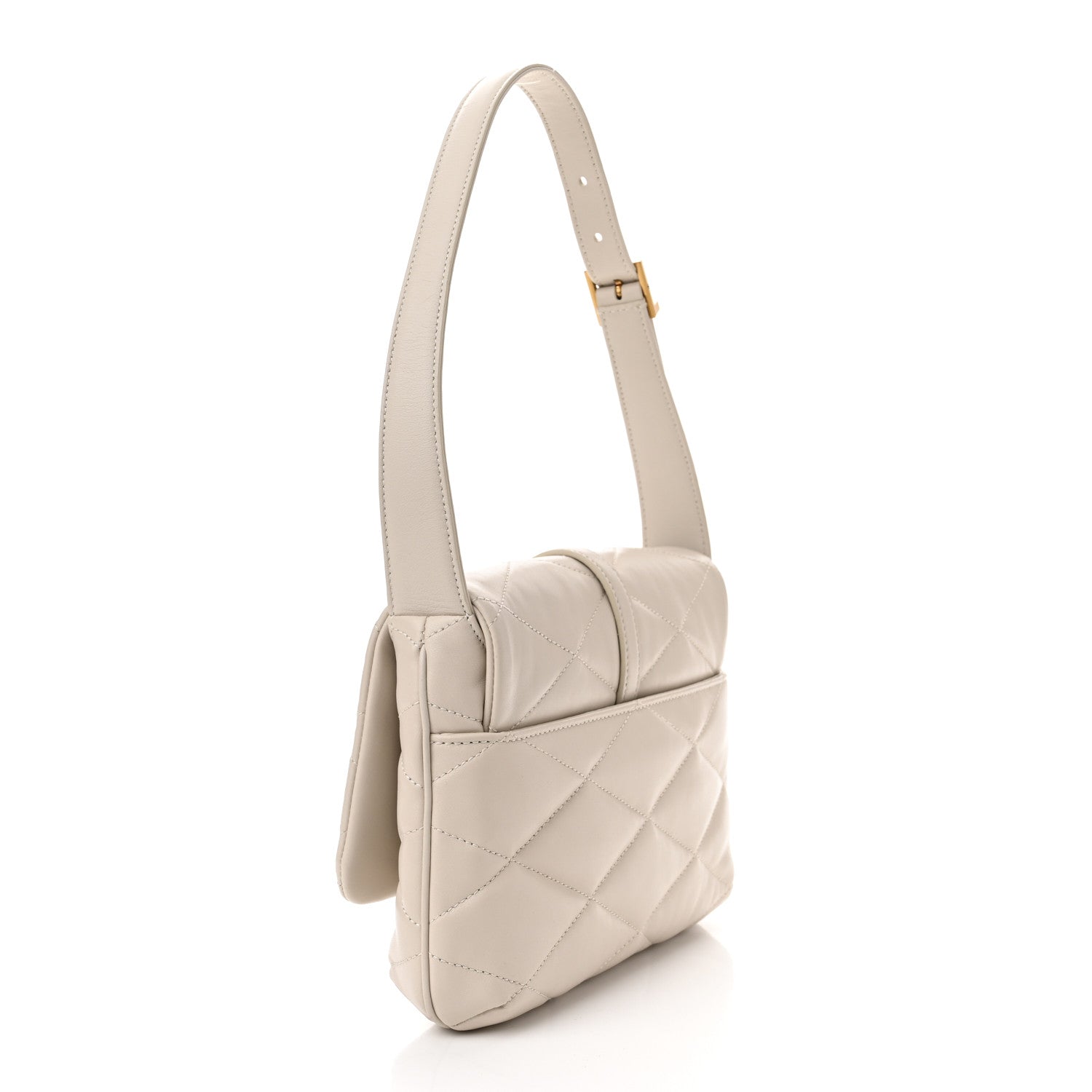 Saint Laurent Lambskin Quilted Le 57 Diamond Shoulder Bag Antique Vintage 3 of 8