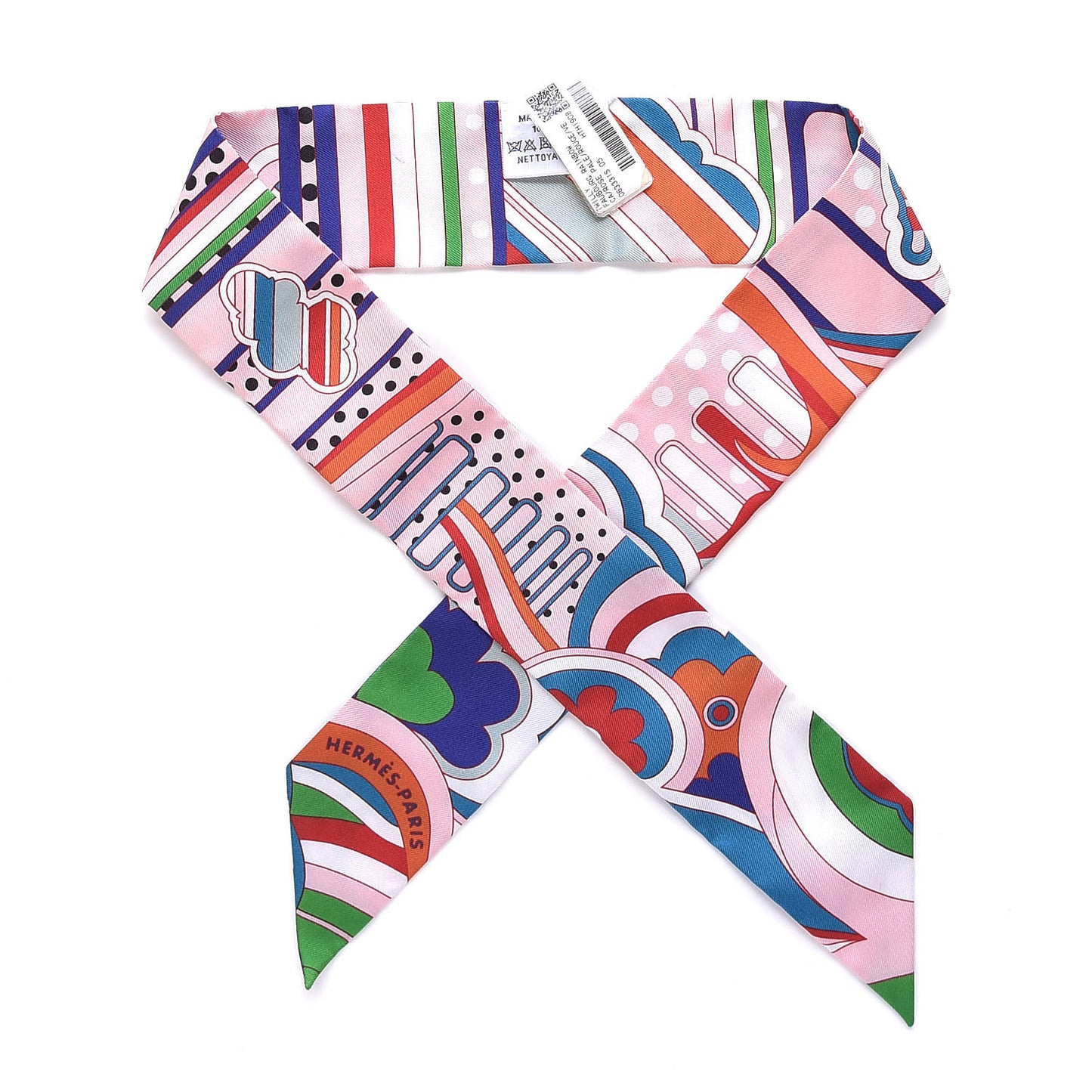 Silk Faubourg Rainbow Twilly Rose Pale Rouge Vert