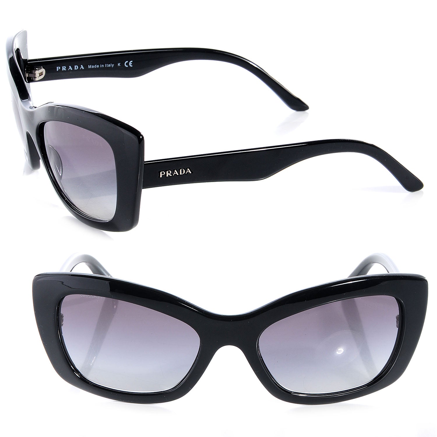 Prada Cat Eye SPR 19M Sunglasses Black 1 of 7