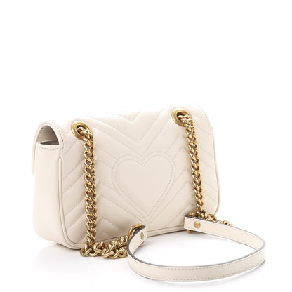 Gucci Calfskin Matelasse Mini GG Marmont Shoulder Bag White 3 of 9