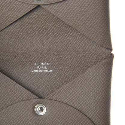 Hermes Epsom Calvi Card Case Etoupe 4 of 4