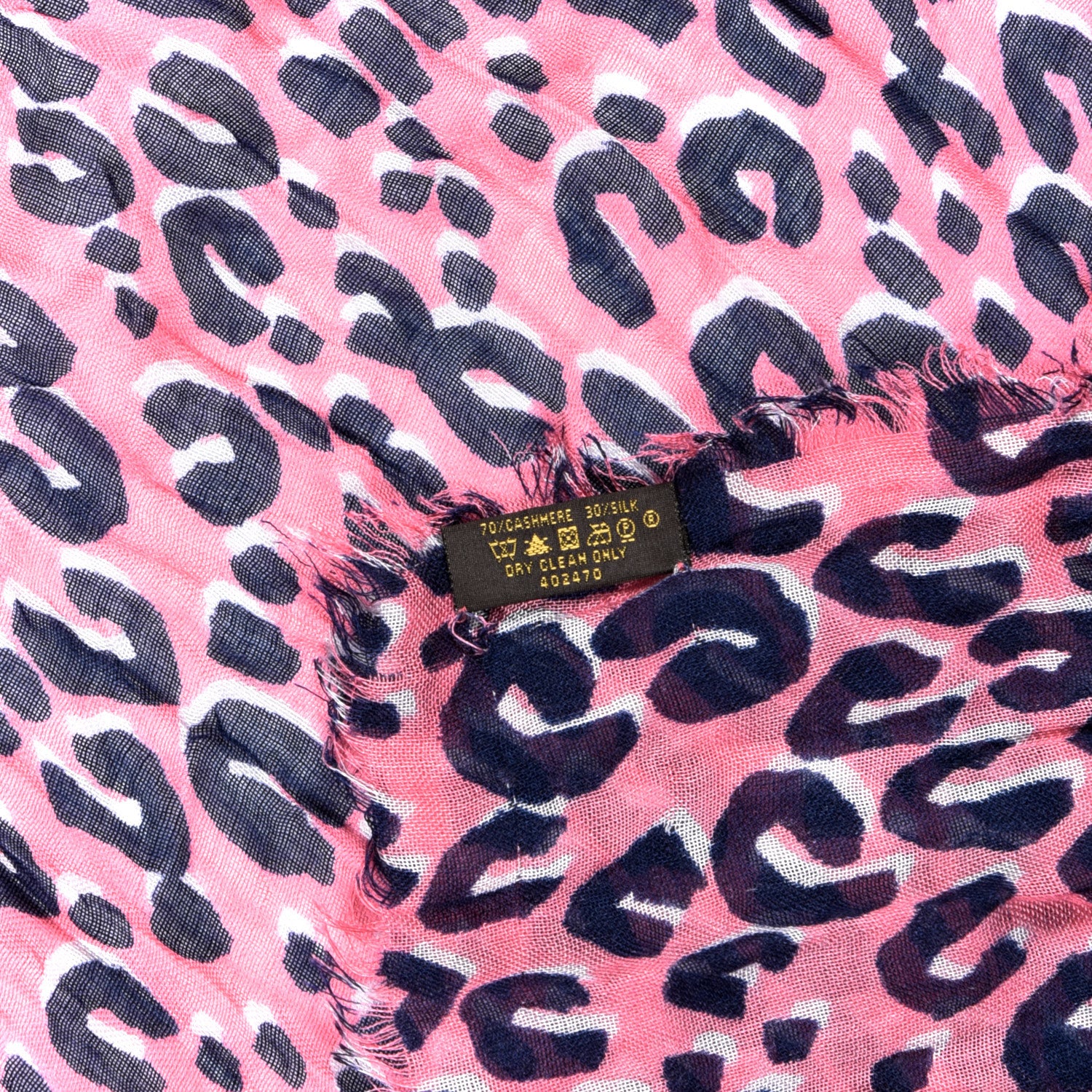 Louis Vuitton Cashmere Silk Leopard Etole Stole Corail 4 of 4