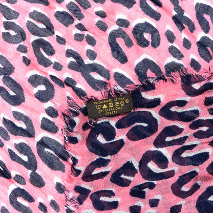 Louis Vuitton Cashmere Silk Leopard Etole Stole Corail 4 of 4