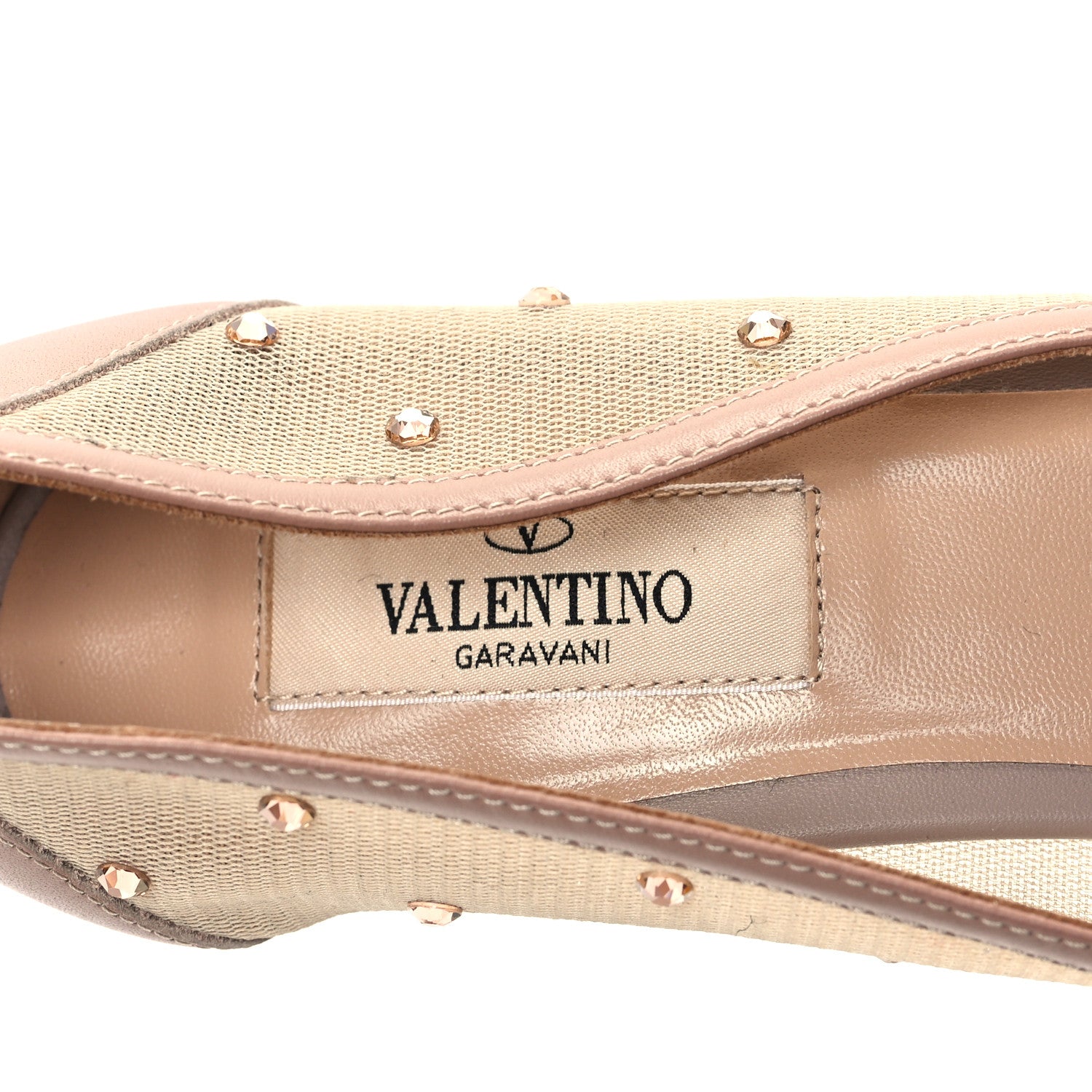Valentino Garavani Nappa Mesh Crystal Embellished Pumps 38.5 Nude 7 of 7