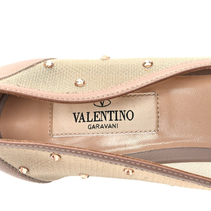 Valentino Garavani Nappa Mesh Crystal Embellished Pumps 38.5 Nude 7 of 7
