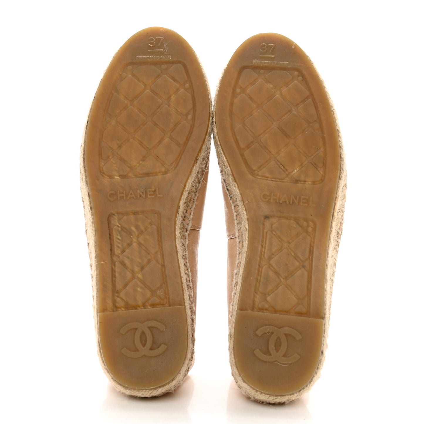 Lambskin CC Espadrilles 37 Beige Black