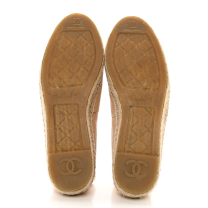 Chanel Lambskin CC Espadrilles 37 Beige Black 5 of 9