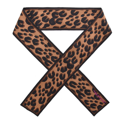 Louis Vuitton Silk Leopard Bandeau Scarf Marron 1 of 5