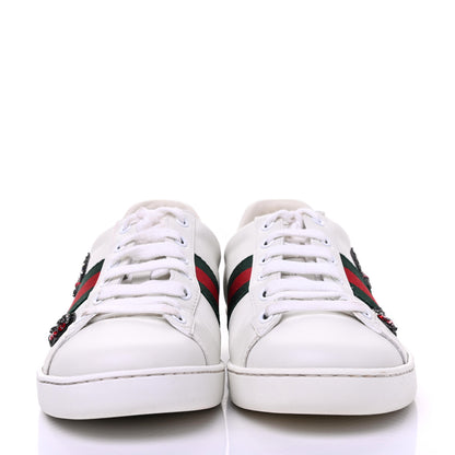 Gucci Calfskin Web Studded Womens Arrow Ace Sneakers 40 White 2 of 14