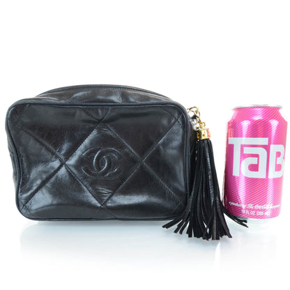 Chanel Lambskin Quilted Camera Tassel Case Black 2 of 10