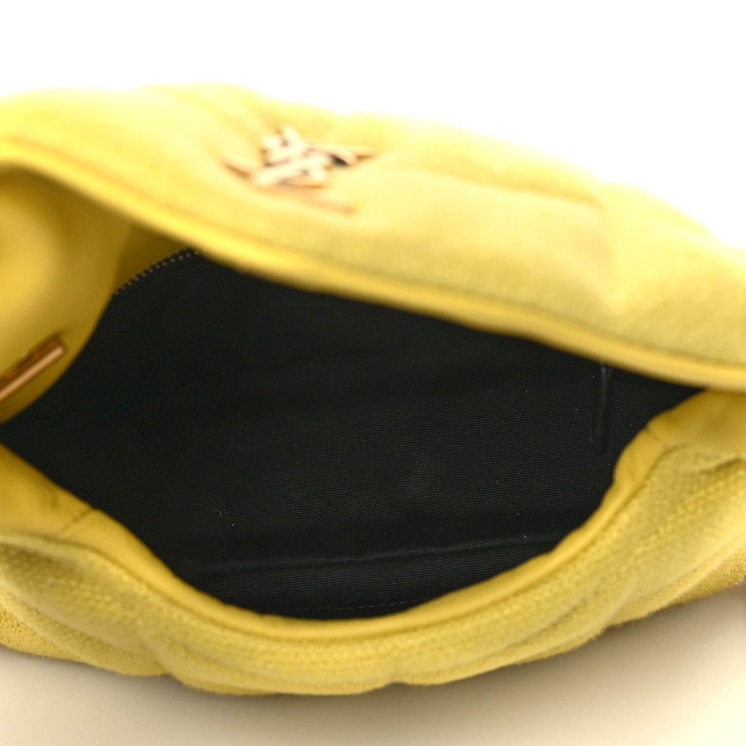 Saint Laurent Canvas Quilted Toy Loulou Puffer Monogram Chain Satchel Jaune Citron 5 of 7