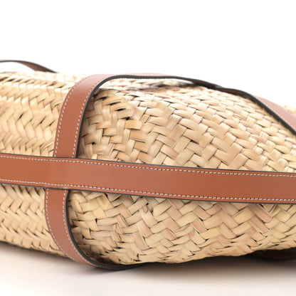 Celine Raffia Calfskin Large Gridded Basket Tote Tan 10 of 10