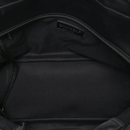 Chanel Coated Canvas Quilted Large Paris Biarritz Tote Black 6 of 11