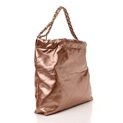 Chanel Metallic Calfskin Quilted Chanel 22 Pink 4 of 11