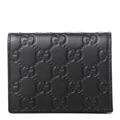 Gucci Guccissima Card Case Wallet Black 1 of 8