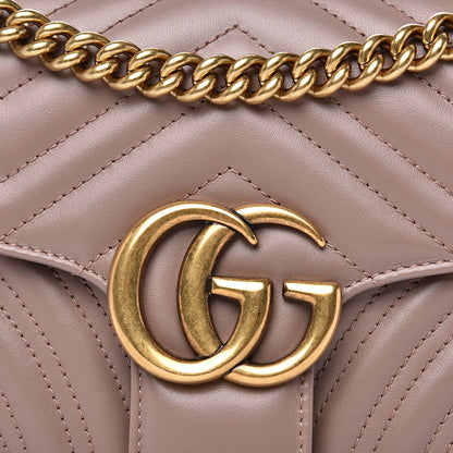 Gucci Calfskin Matelasse Small GG Marmont Shoulder Bag Porcelain Rose 7 of 9