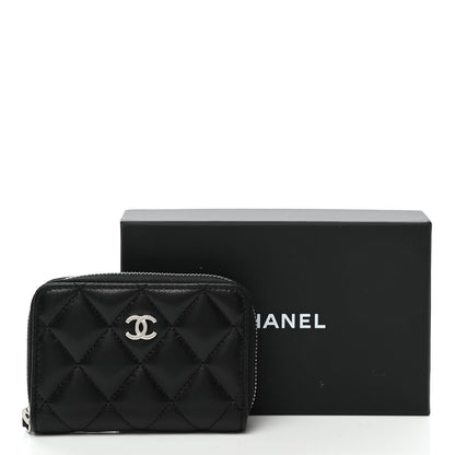Chanel Lambskin Quilted Zip Coin Purse Black 8 of 8